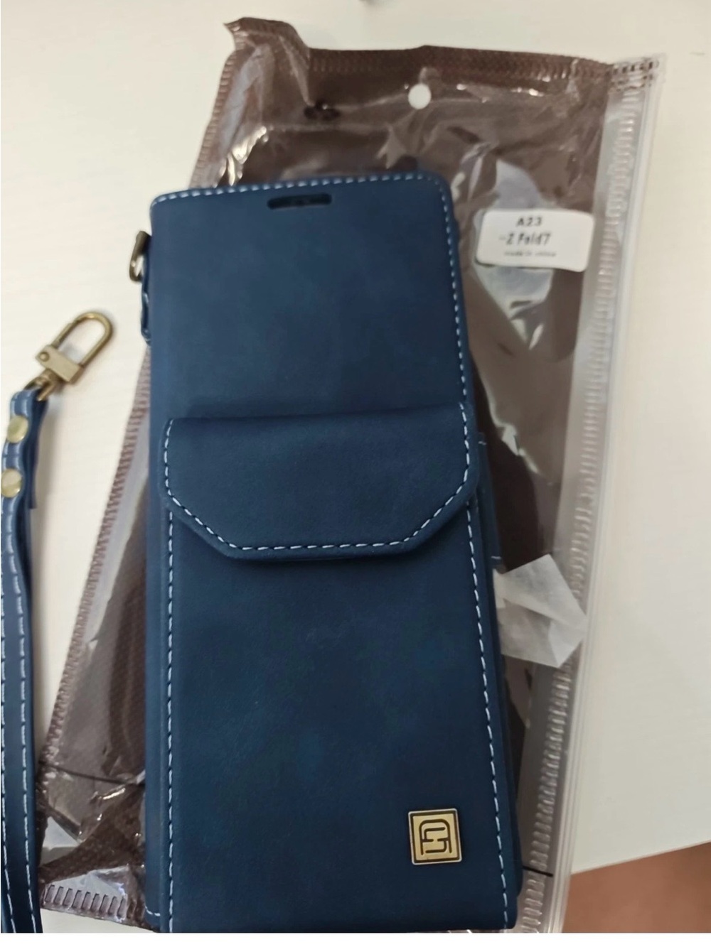 BlueWallet Phone Case with Card Pocket  & Wrist Strap For Samsung Galaxy Z Fold